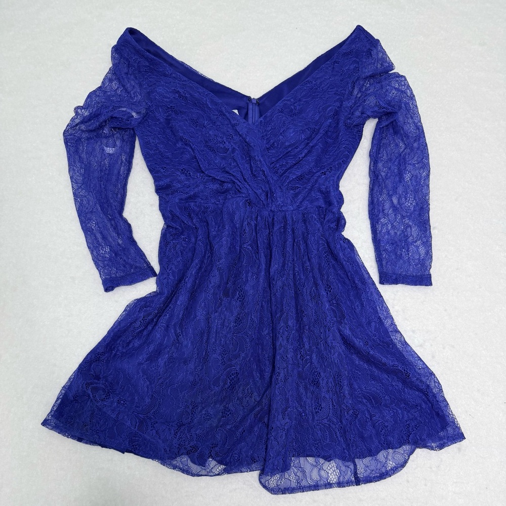 SOLD DB Studio Royal Blue Lace Dress Pre-Owned Size 14